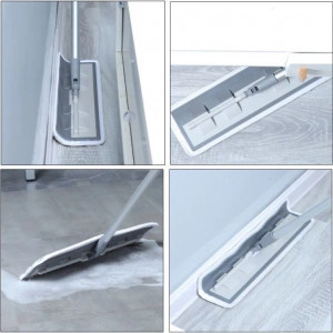 Mop plat din microfibra, rotire 360°, 42x12x130cm - Img 8