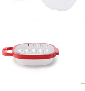 Razatare 3 in 1 cu maner si bol de plastic 20x26x7 cm, rosu - Img 3