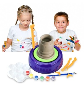 Roata olarului pentru copii, MT Malatec, 2 viteze, lut, vopsele colorate, pensule, joc interactiv - Img 4