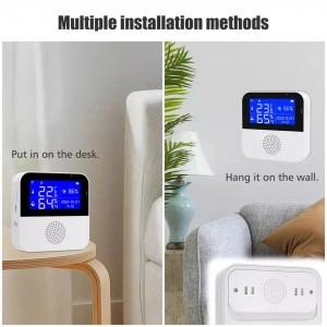 Senzor inteligent de umiditate si temperatura, Wireless, control pe telefon si afisaj LCD - Img 6