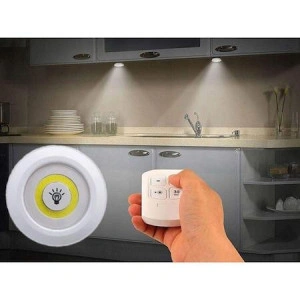 Set 3 lampi LED fara fir, autoadezive, cu telecomanda