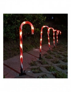 Set 5 decoratiuni luminoase solare pentru Craciun, Acadele, pentru exterior, incarcare solara, 40 cm - Img 8