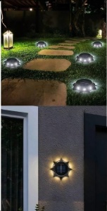 Set 6 Lampi Solare pentru Gradina 10cm Led Lumina Calda, Impermeabila USB - Img 2