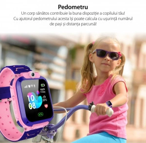 SmartWatch-Ceas inteligent pentru copii Q12 cu functie telefon, Camera, Sos anti-pierdere, GPS locatie, Camera, - Img 6