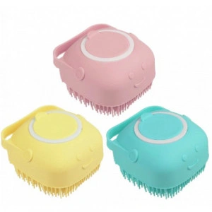 Burete de baie din silicon Mini Soft Brush, cu rezervor pentru gel de dus / sampon - Img 2