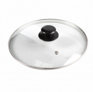 Capac rotund, sticla transparenta, 28 cm
