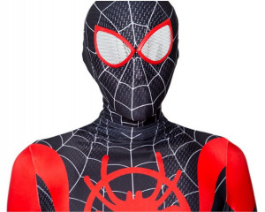 Costum carnaval negru-roșu cu imprimeu păianjen – adult - Img 2