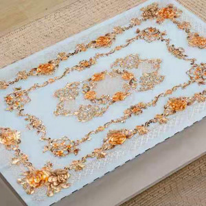 Fata de masa imprimata Gold, 58x98cm, PVC - Img 5