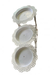 Fructiera etajata cu 3 nivele, pentru prajituri, torturi, fructe, aperitive, 50x25cm - Img 3