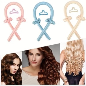 Set 3 buc - Ondulator fara Caldura, diverse culori, 3 Accesorii, 2 Elastice si Clama - Img 1