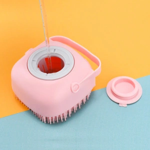 Burete de baie din silicon Mini Soft Brush, cu rezervor pentru gel de dus / sampon - Img 3