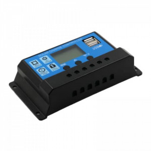 Controler PWM, Regulator Solar 30A, 12V / 24V, PWM, 2 porturi USB, LCD - Img 2