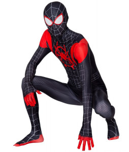 Costum carnaval negru-roșu cu imprimeu păianjen – adult - Img 3