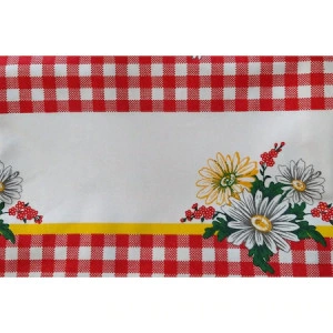 Fata de masa din bumbac, model carouri cu flori