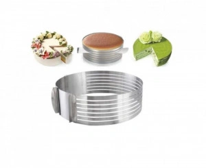 Inel ajustabil din inox, 6 spatii pentru feliere, argintiu, 24-30 cm, H 8.5 cm - Img 3
