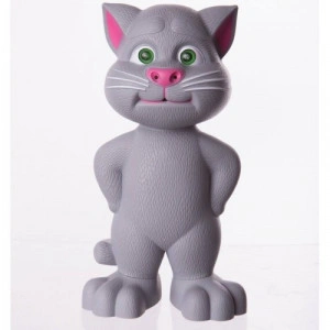 Jucarie vorbitoare, lumini led si atingeri senzoriale,Talking Tom Gri, 30 cm