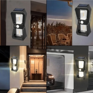 Lampa Solara de Perete, Putere 18W, Senzor de Miscare, 3 Moduri de Lumina, 24CM - Img 3