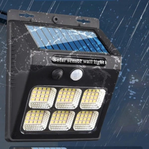 Lampa solara fixare pe perete, senzor de miscare, rezisenta la apa, 96 leduri - Img 4