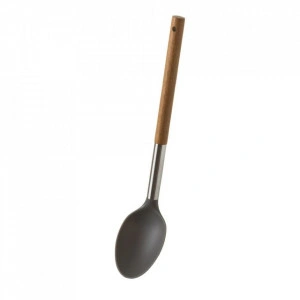 Lingura silicon cu maner lemn 35x7 cm - Img 4