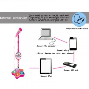 Microfon cu stativ, cu efecte sonore si luminoase - Img 8