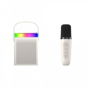 Microfon karaoke Smart copii si adulti, cu difuzor separat, Wireless, conectivitate bluetooth, 1 microfon inclus, pentru petreceri, player MP3, microSD card