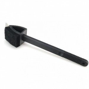 Perie pentru curatat gratarul cu maner, 3 in 1, burete, sarma si racleta, 37.5cm