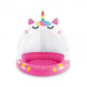Piscina gonflabila pentru copii, design Unicorn, 102x102cm - Img 4