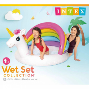Piscina gonflabila pentru copii, design Unicorn, 127x102x69cm - Img 3