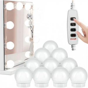 Set 10 Becuri LED pentru Oglinda de Machiaj cu 3 Moduri de Iluminare, DIY, 4W, 2m, USB, Alb - Img 7