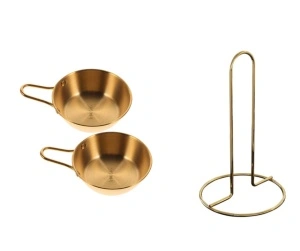 Set 2 sosiere din otel inoxidabil plus suport hartie bucatarie
