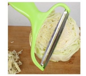 Set 3 piese, cutit pentru Taiat si Decojit Varza, ciocan pentru fragezit carne din aluminiu galben, curatator peste, Otel inoxidabil - Img 2
