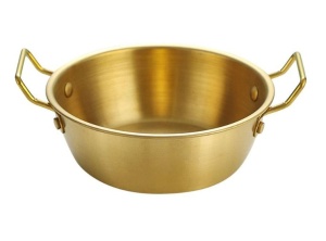 Set tava rotunda cu manere pentru servit, o sosiera cu maner plus o sosiera cu doua manere - Img 3