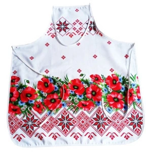 Sort bucatarie motiv traditional, din bumbac, cu maci - Img 2