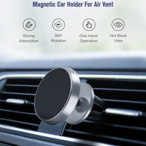 Suport Auto pentru Smartphone cu sistem de fixare în grila de aerisire , auriu - Img 3