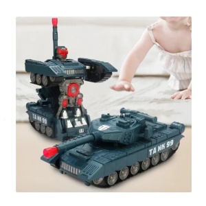 Tanc camuflaj, transformare in robot, lumini led intermitente si muzica - Img 8