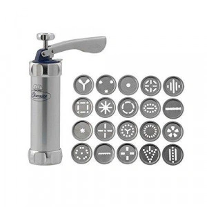 Aparat din inox pentru biscuiti si fursecuri, 20 forme si 4 accesorii ornat - Img 2