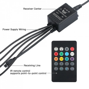 Banda LED auto, lumini ambientale, telecomanda, jocuri de lumini, kit complet instalare - Img 6