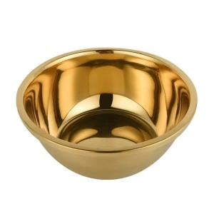 Bol inox, finisaj auriu - Img 2