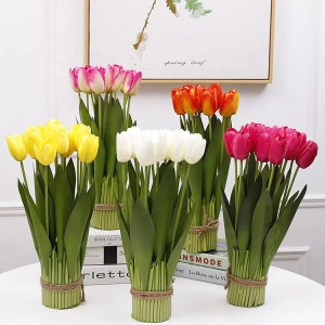 Buchet 9 lalele artificiale H 45 cm - Img 2