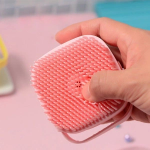 Burete de baie din silicon Mini Soft Brush, cu rezervor pentru gel de dus / sampon - Img 4