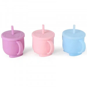Cana din silicon cu capac si pai, 160 ml, lila - Img 2