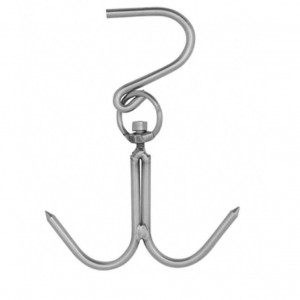 Carlig pentru macelarie, dublu, din inox, 22cm