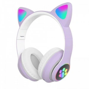 Casti wireless pliabile cu urechi de pisica iluminate LED, Bluetooth 5.0, Bass Stereo - Img 4