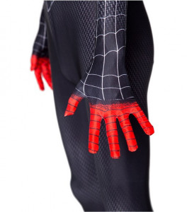 Costum carnaval negru-roșu cu imprimeu păianjen – adult - Img 4