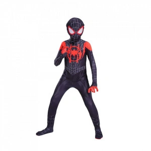 Costum carnaval negru-roșu cu mască – model erou urban, copil