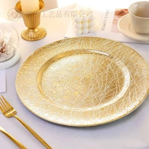 Farfurie suport Gold, plastic 33 cm, 6 buc - Img 8
