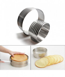 Inel ajustabil din inox, 6 spatii pentru feliere, argintiu, 24-30 cm, H 8.5 cm - Img 4