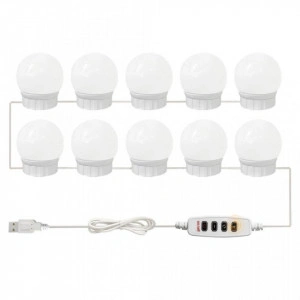 Set 10 Becuri LED pentru Oglinda de Machiaj cu 3 Moduri de Iluminare, DIY, 4W, 2m, USB, Alb - Img 8