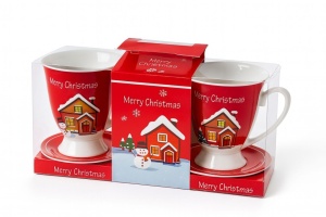Set 2 cani ceramica cu picior