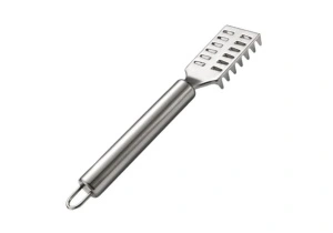 Set 3 piese, cutit pentru Taiat si Decojit Varza, ciocan pentru fragezit carne din aluminiu galben, curatator peste, Otel inoxidabil - Img 3